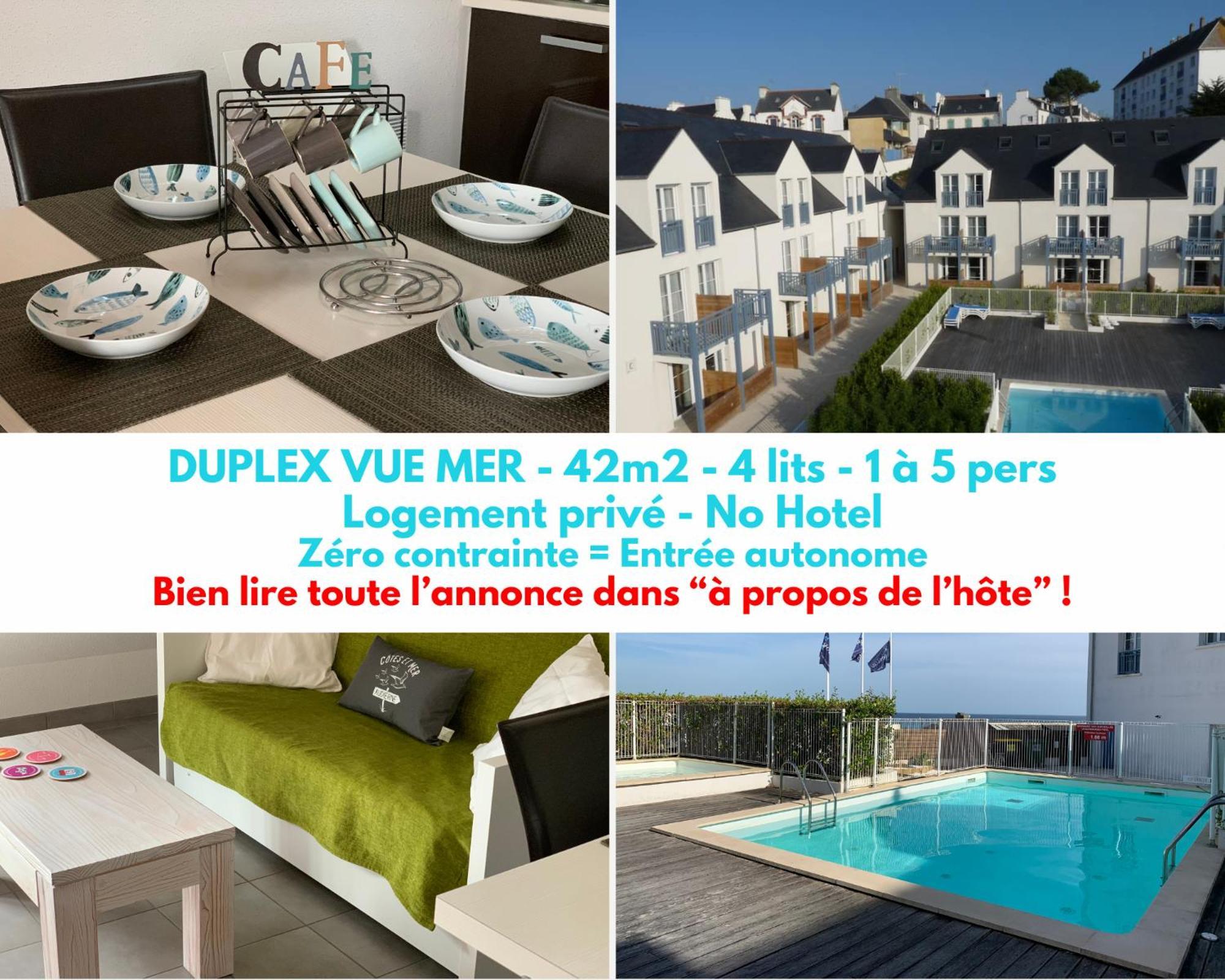 Duplex Vue Mer - Plage A 100M- 4 Lits - Parking Sous Sol Audierne Eksteriør billede